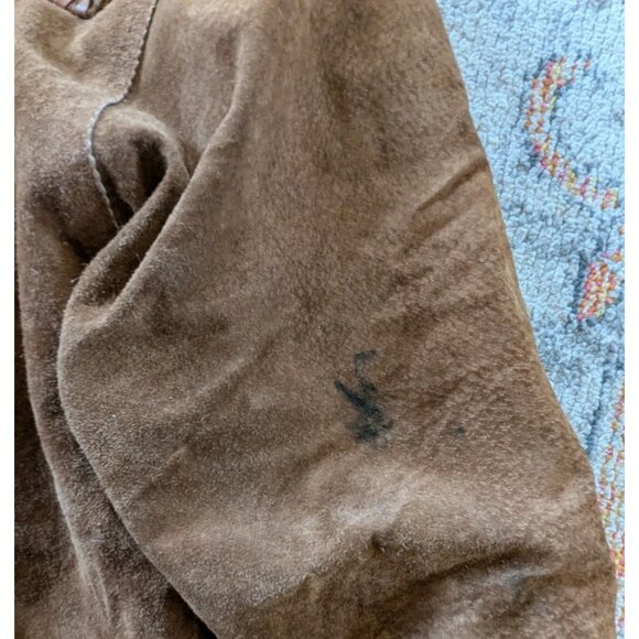 Vintage Ruggedwear Leather Coat-Sm (Fits M/L) - Womens-Faux Shearling Lined-Read - Picture 13 of 16